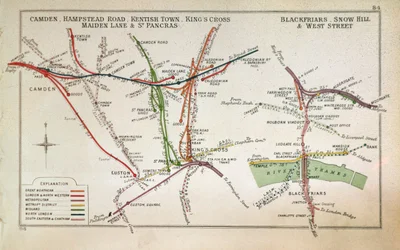 ロンドンの交通地図、1915年頃